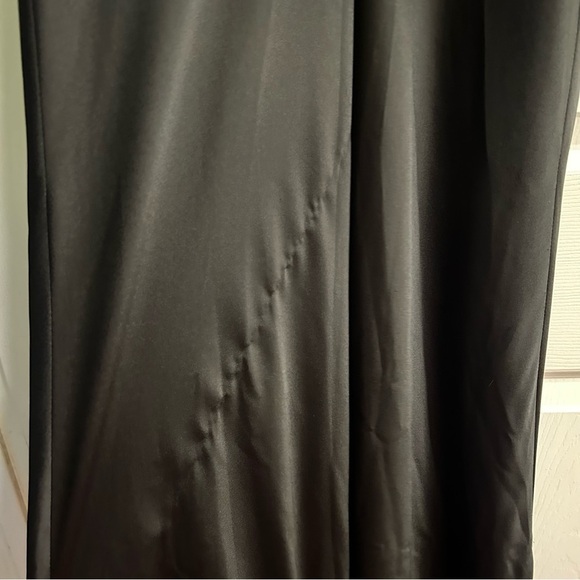 Black Whimsigoth Maxi Dress Formal Satin Silk Sz 2 Fairy Grunge y2k V-Neck - Picture 12 of 13